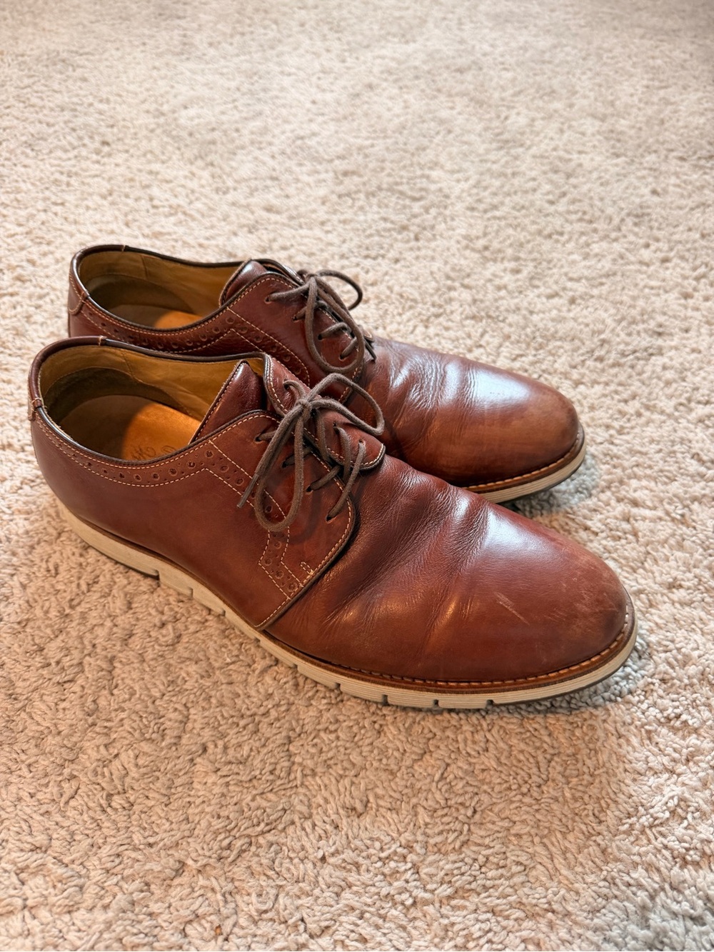 Men's Brown Leather Lace-Up Oxford Dress Shoes Johnston & Murphy